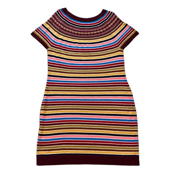 Tommy Hilfiger Fair Isle Alpaca Wool Blend Striped Short Sleeve Sweater Dress XL - Picture 11 of 11